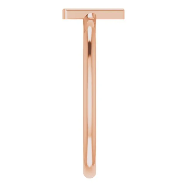 Rings TreasureFineJewelers 14K Rose Initial A Ring