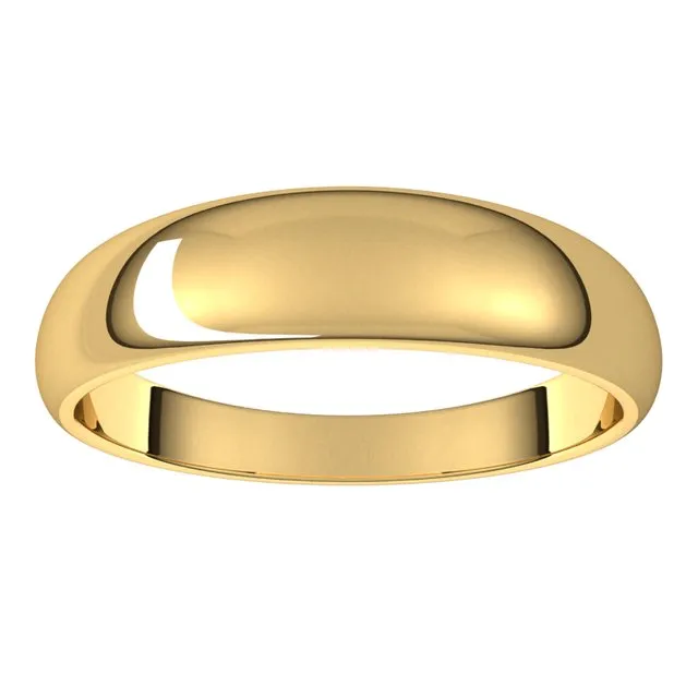 Rings TreasureFineJewelers 14K Yellow Gold 5 mm Half Round Tapered Wedding Band