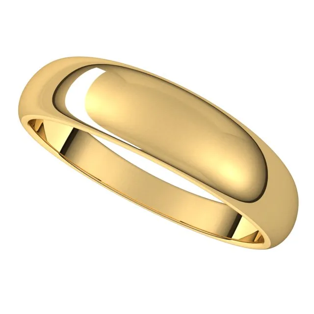 Rings TreasureFineJewelers 14K Yellow Gold 5 mm Half Round Tapered Wedding Band