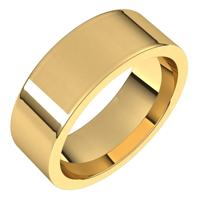 Rings TreasureFineJewelers 14K Yellow Gold 7 mm flat comfort fit Wedding Band Rings TreasureFineJewelers 14K Yellow Gold 7 mm flat comfort fit Wedding Band