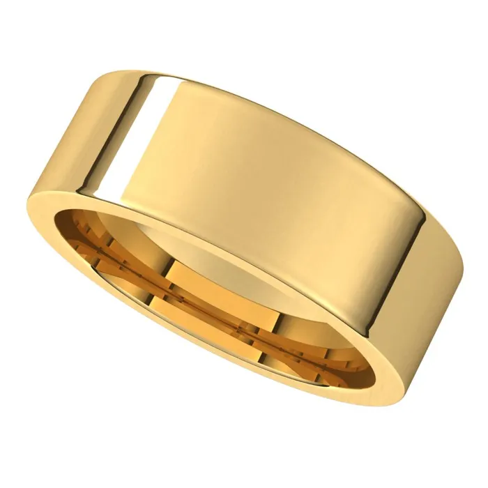 Rings TreasureFineJewelers 14K Yellow Gold 7 mm flat comfort fit Wedding Band