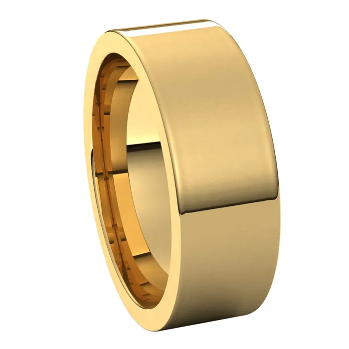 Rings TreasureFineJewelers 14K Yellow Gold 7 mm flat comfort fit Wedding Band