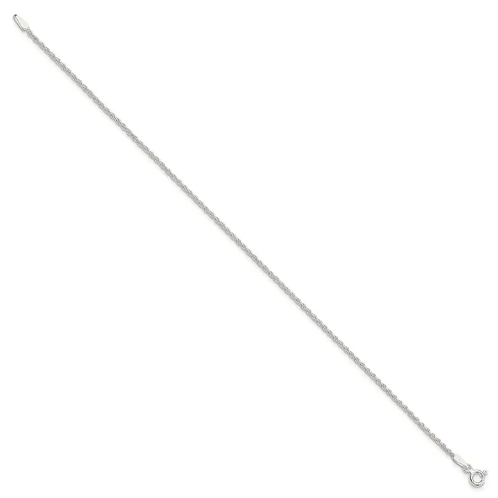 Rings TreasureFineJewelers Sterling Silver 15mm Solid Rope Chain Anklet