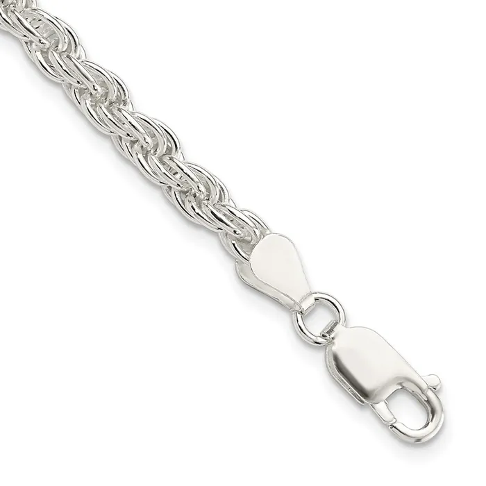 Rings TreasureFineJewelers Sterling Silver 45mm Solid Rope Chain