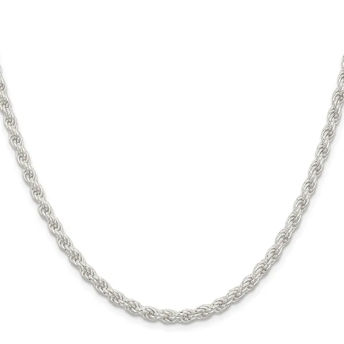 Rings TreasureFineJewelers Sterling Silver 45mm Solid Rope Chain