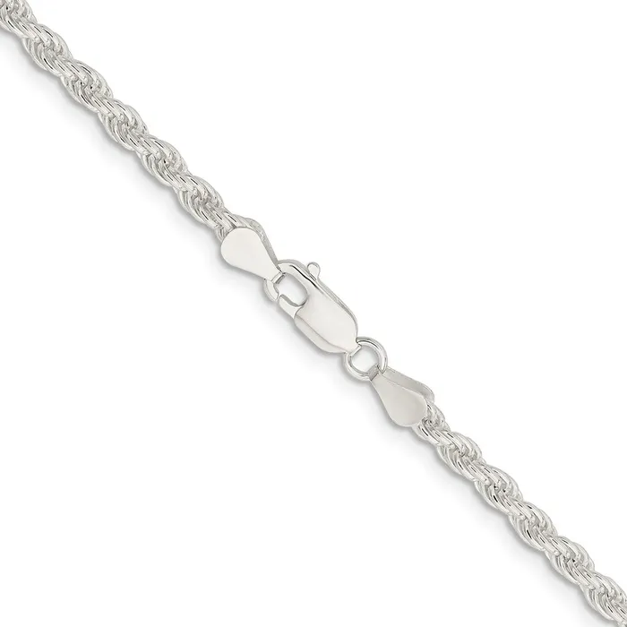 Rings TreasureFineJewelers Sterling Silver 45mm Solid Rope Chain