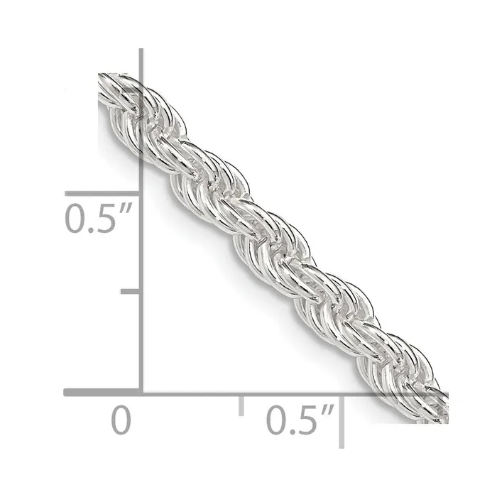 Rings TreasureFineJewelers Sterling Silver 45mm Solid Rope Chain