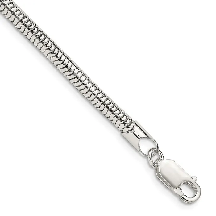 Rings TreasureFineJewelers Sterling Silver 4mm Round Snake Chain