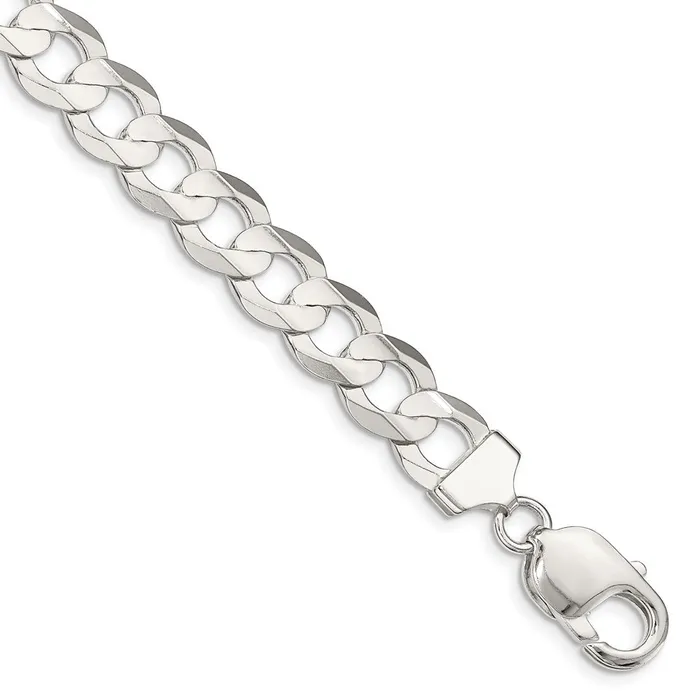 Rings TreasureFineJewelers Sterling Silver 975mm Concave Beveled Curb Chain