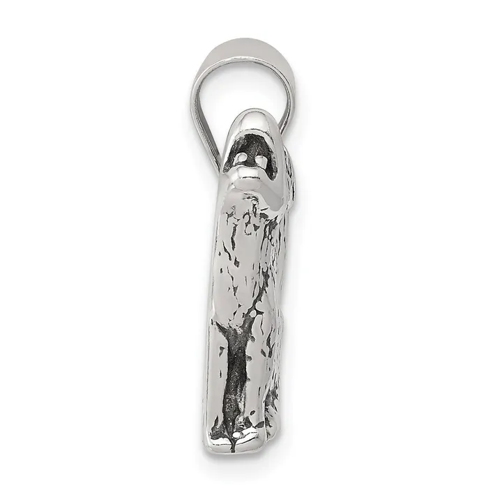 Rings TreasureFineJewelers Sterling Silver Antiqued Wolf Charm