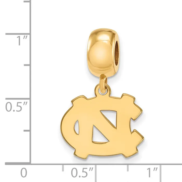 Rings TreasureFineJewelers Sterling Silver Goldplated LogoArt University of North Carolina NC Small Dangle Bead Charm