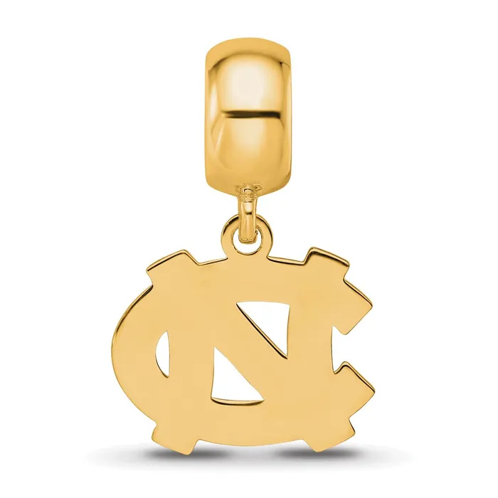 Rings TreasureFineJewelers Sterling Silver Goldplated LogoArt University of North Carolina NC Small Dangle Bead Charm