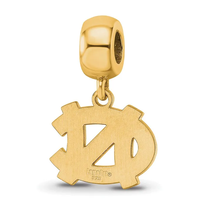Rings TreasureFineJewelers Sterling Silver Goldplated LogoArt University of North Carolina NC Small Dangle Bead Charm