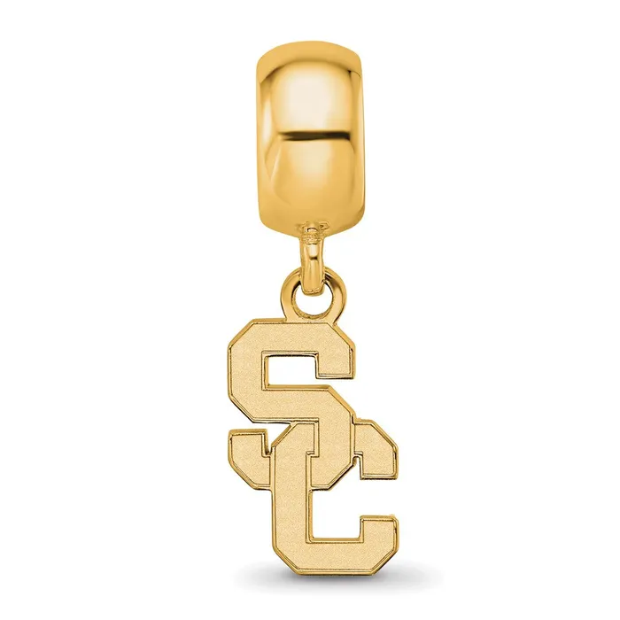 Rings TreasureFineJewelers Sterling Silver Goldplated LogoArt University of Southern California SC Small Dangle Bead Charm