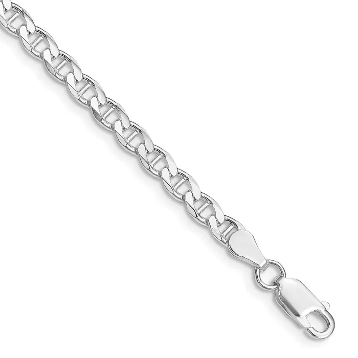 Rings TreasureFineJewelers Sterling Silver Rhodiumplated 415mm Flat Cuban Anchor Chain Rings TreasureFineJewelers Sterling Silver Rhodiumplated 415mm Flat Cuban Anchor Chain