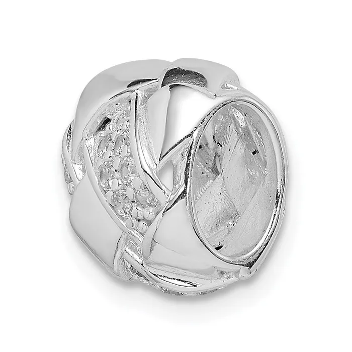 Rings TreasureFineJewelers Sterling Silver Rhodium Plated CZ Slide