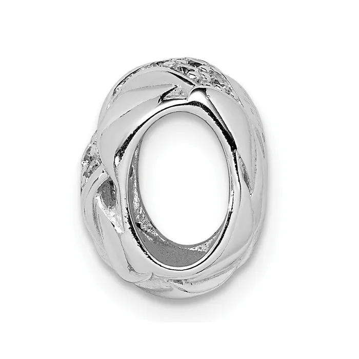 Rings TreasureFineJewelers Sterling Silver Rhodium Plated CZ Slide