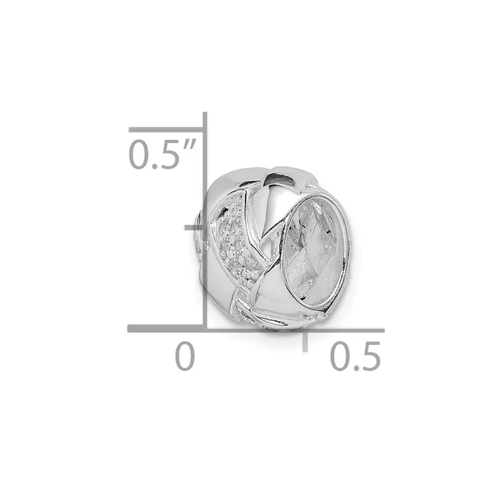 Rings TreasureFineJewelers Sterling Silver Rhodium Plated CZ Slide