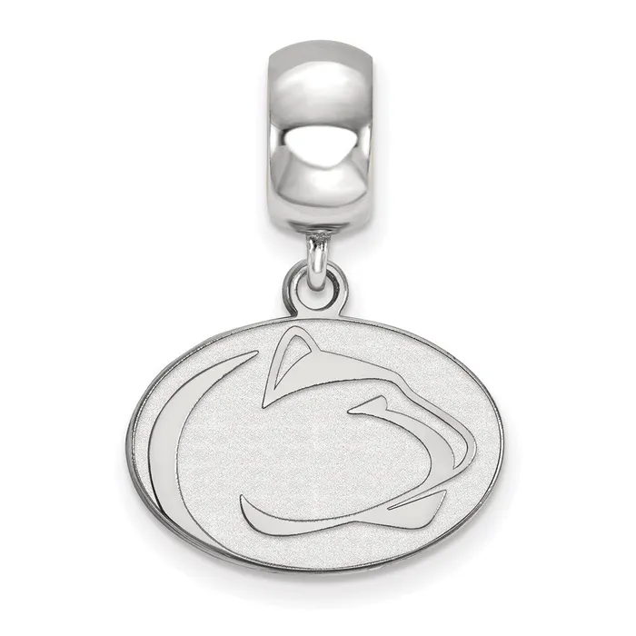 Rings TreasureFineJewelers Sterling Silver Rhodiumplated LogoArt Penn State University Lion Small Dangle Bead