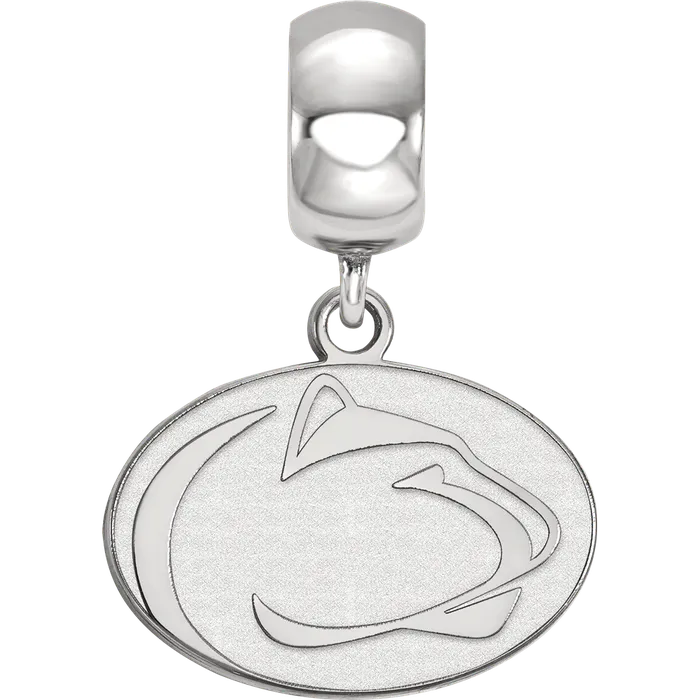 Rings TreasureFineJewelers Sterling Silver Rhodiumplated LogoArt Penn State University Lion Small Dangle Bead
