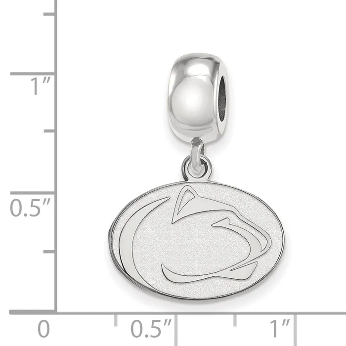 Rings TreasureFineJewelers Sterling Silver Rhodiumplated LogoArt Penn State University Lion Small Dangle Bead