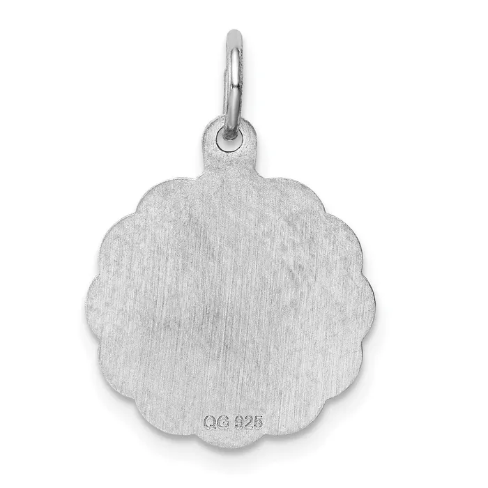 Rings TreasureFineJewelers Sterling Silver Rhodiumplated Your Always In My Heart Disc Charm
