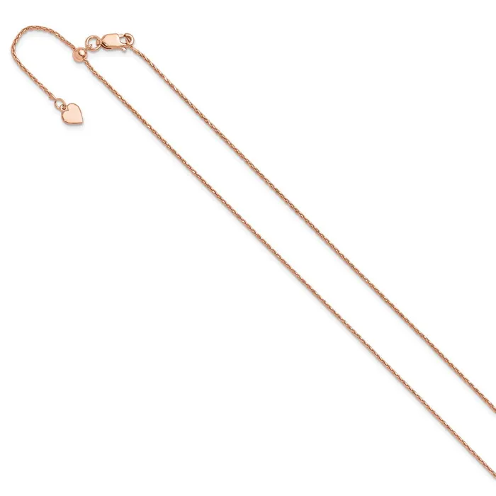 Rings TreasureFineJewelers Sterling Silver Rose Goldplated Adjustable 11mm Dimondcut Spiga Chain