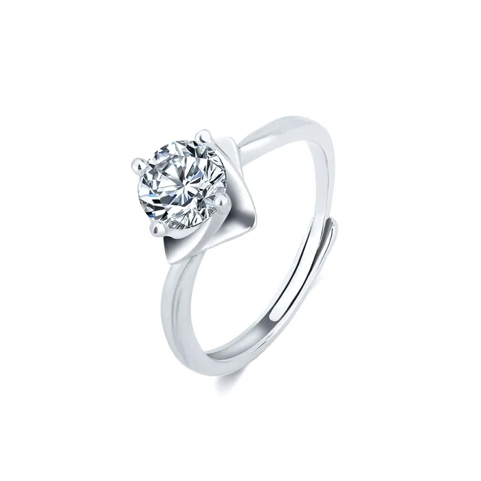 Rings Trendolla Jewelry Four Leaf Clover Moissanite Adjustable Openended Ring
