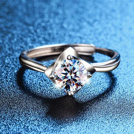 Rings Trendolla Jewelry Four Leaf Clover Moissanite Adjustable Openended Ring