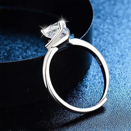 Rings Trendolla Jewelry Four Leaf Clover Moissanite Adjustable Openended Ring