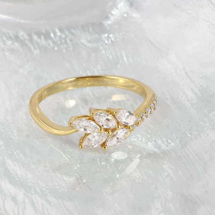Rings Trendolla Jewelry Leaf Branch Diamond Wedding Ring Natures Grace Collection