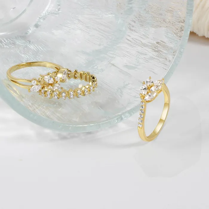 Rings Trendolla Jewelry Leaf Branch Diamond Wedding Ring Natures Grace Collection