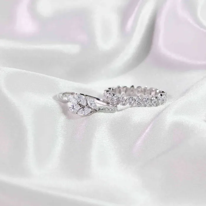 Rings Trendolla Jewelry Leaf Branch Diamond Wedding Ring Natures Grace Collection