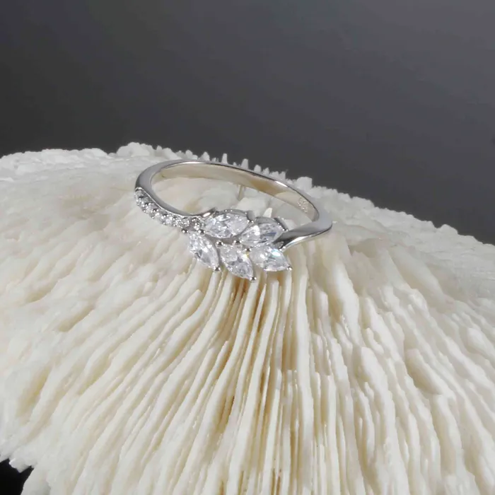 Rings Trendolla Jewelry Leaf Branch Diamond Wedding Ring Natures Grace Collection