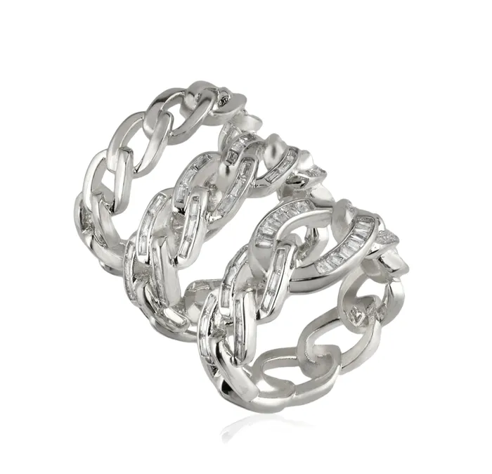 Rings vendorunknown Chain Gang Stackable Ring Set Rings vendorunknown Chain Gang Stackable Ring Set