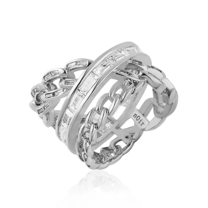 Rings vendorunknown Chain Gang Stackable Ring Set Rings vendorunknown Chain Gang Stackable Ring Set