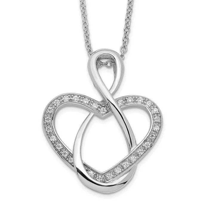 Sentimental Expressions Sterling Silver Rhodiumplated CZ Lifetime Friend 18in Necklace TreasureFineJewelers Necklaces Sentimental Expressions Sterling Silver Rhodiumplated CZ Lifetime Friend 18in Necklace TreasureFineJewelers Necklaces