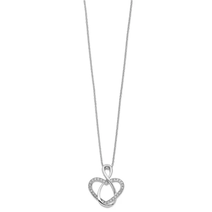 Sentimental Expressions Sterling Silver Rhodiumplated CZ Lifetime Friend 18in Necklace TreasureFineJewelers Necklaces