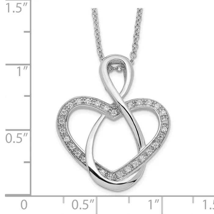 Sentimental Expressions Sterling Silver Rhodiumplated CZ Lifetime Friend 18in Necklace TreasureFineJewelers Necklaces