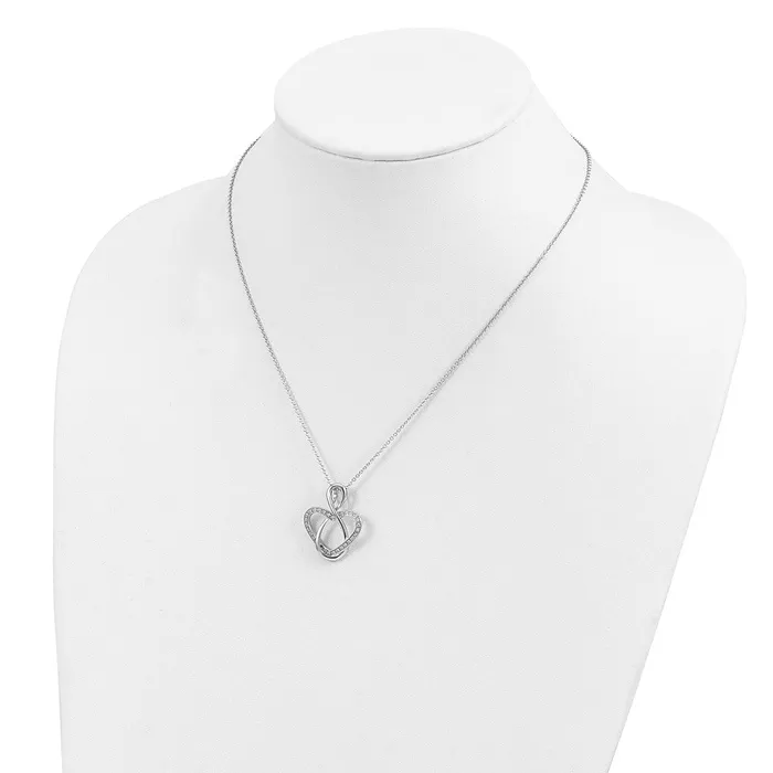 Sentimental Expressions Sterling Silver Rhodiumplated CZ Lifetime Friend 18in Necklace TreasureFineJewelers Necklaces