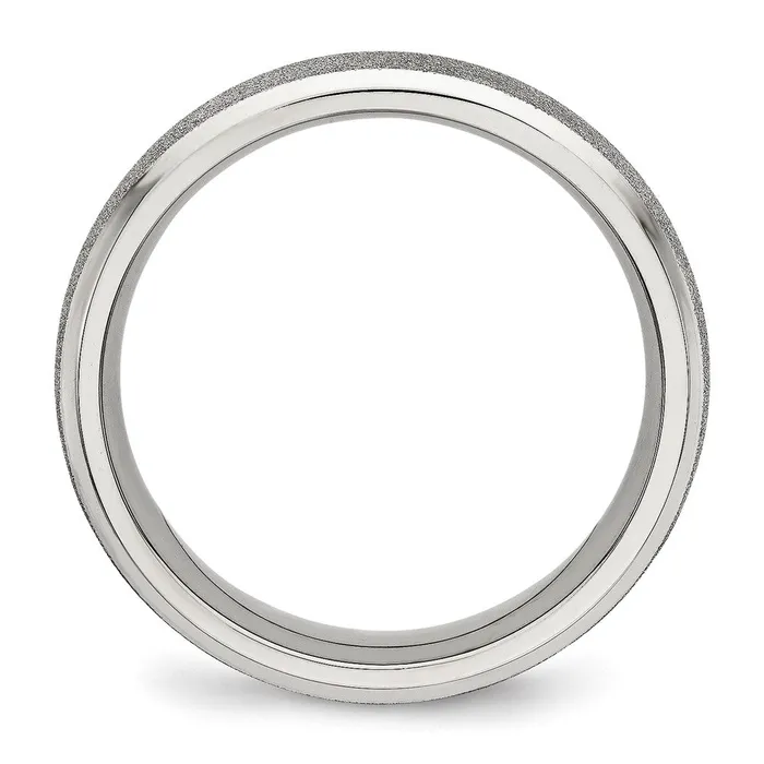 Stainless Steel Polished Laser Cut 6mm Band TreasureFineJewelers Rings