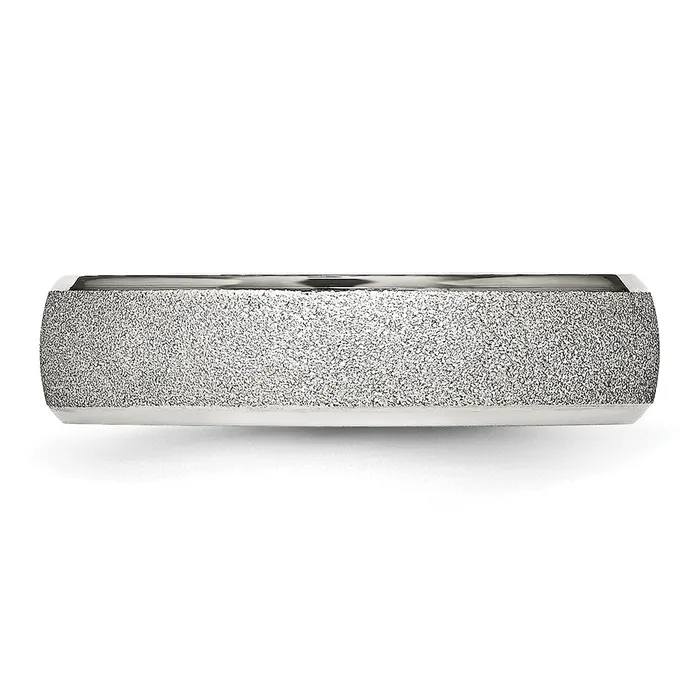 Stainless Steel Polished Laser Cut 6mm Band TreasureFineJewelers Rings