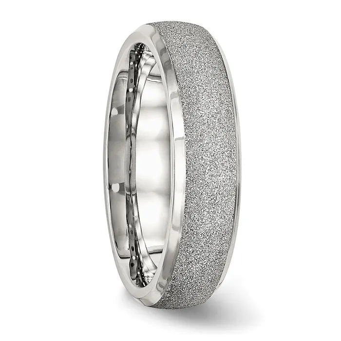 Stainless Steel Polished Laser Cut 6mm Band TreasureFineJewelers Rings