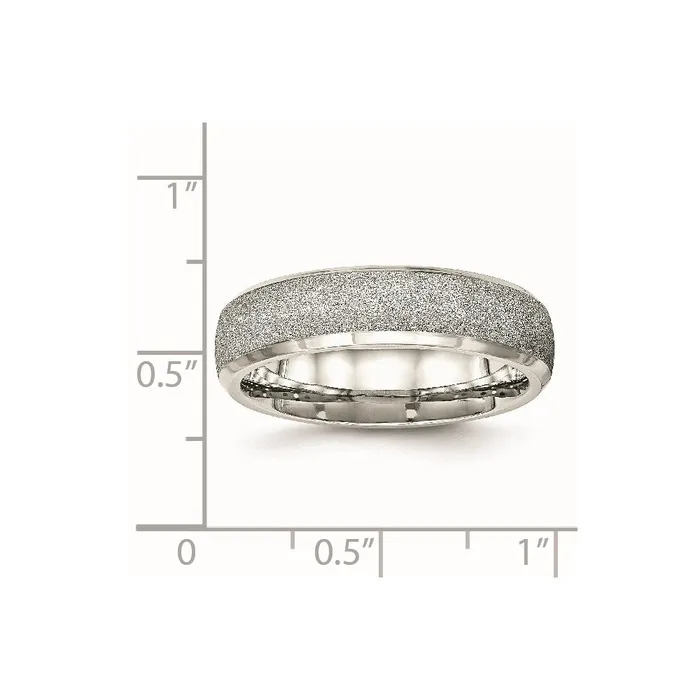 Stainless Steel Polished Laser Cut 6mm Band TreasureFineJewelers Rings