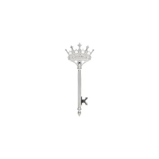 Sterling Silver 110 CTW Natural Diamond Crown Key Pendant TreasureFineJewelers Necklaces Sterling Silver 110 CTW Natural Diamond Crown Key Pendant TreasureFineJewelers Necklaces