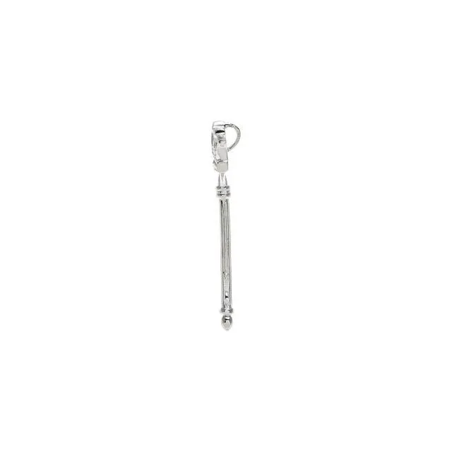 Sterling Silver 110 CTW Natural Diamond Crown Key Pendant TreasureFineJewelers Necklaces