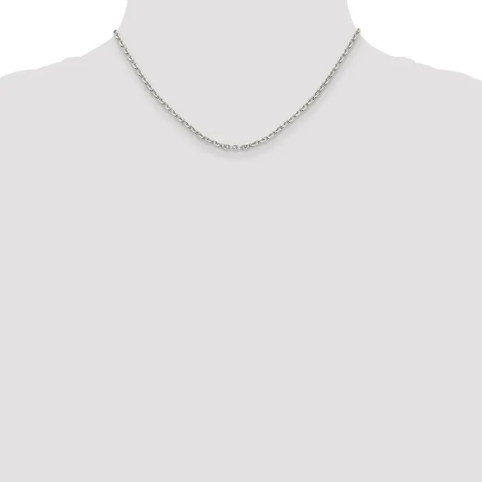 Sterling Silver 275mm Flat Link Cable Chain TreasureFineJewelers Necklaces
