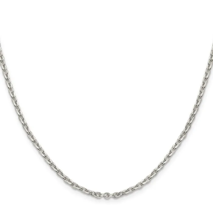 Sterling Silver 275mm Flat Link Cable Chain TreasureFineJewelers Necklaces