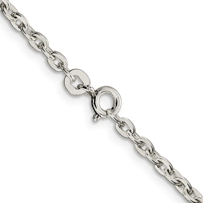 Sterling Silver 275mm Flat Link Cable Chain TreasureFineJewelers Necklaces