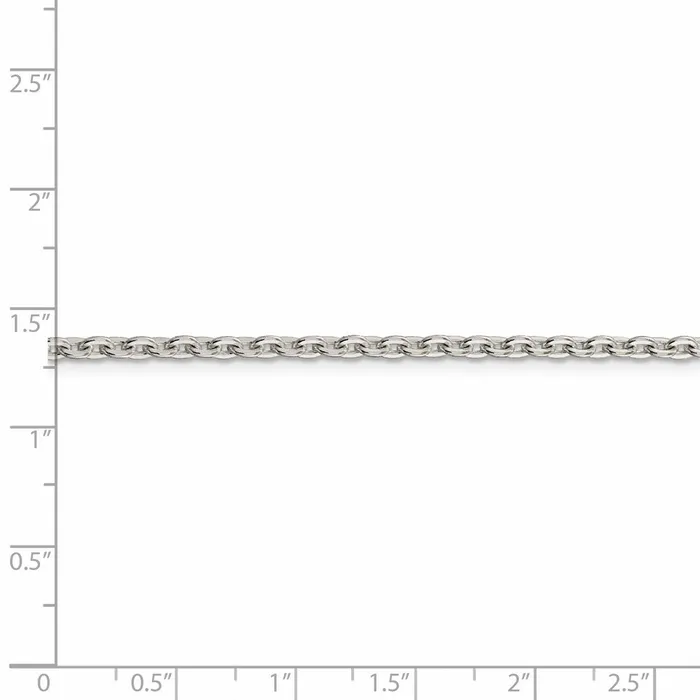 Sterling Silver 275mm Flat Link Cable Chain TreasureFineJewelers Necklaces